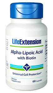 Life Extension Alpha-Lipoic Acid with Biotin  250 mg 60 Capsules