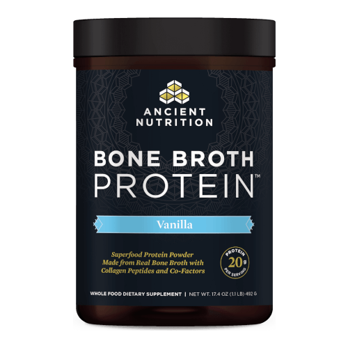 Ancient Nutrition Bone Broth Protein Vanilla 20 Servings Powder