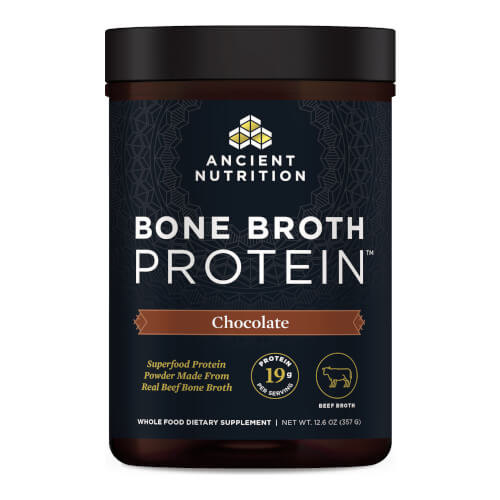 Ancient Nutrition Bone Broth Protein Beef Chocolate 15 Servings Powder