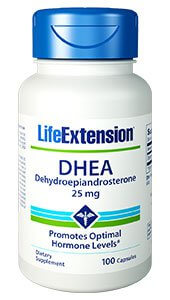 Life Extension DHEA Dehydroepiandrosterone 25 mg 100 Capsules