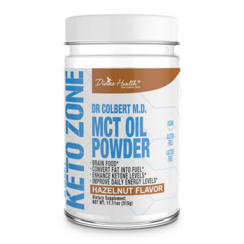 Dr Colbert Keto Zone MCT Oil Hazelnut Flavor 30 Servings Powder