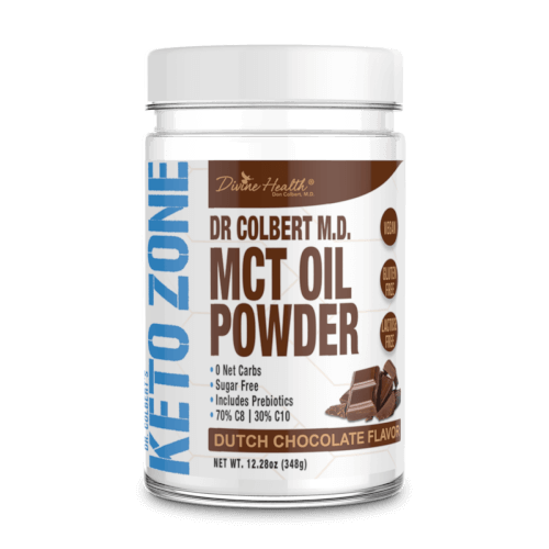 Dr Colbert Keto Zone MCT Oil Dutch Chocolate Flavor 30 Servings Powder