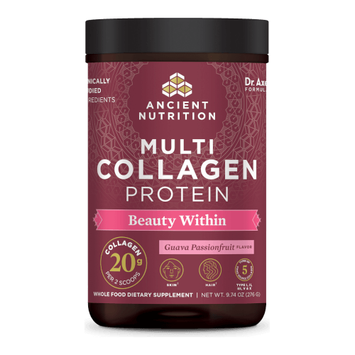 Ancient Nutrition Multi Collagen Protein Beauty Within Guava Passionfruit 24 Servings Powder