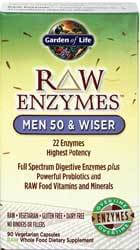 Garden of Life RAW Enzymes Men 50 and Wiser  90 Capsules