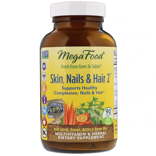 MegaFood Skin Nails Hair 2  90 Tablets 2 Daily