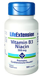 Life Extension Vitamin B3 Niacin  500 mg 100 capsules