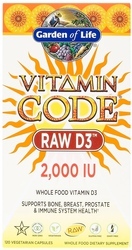 Garden of Life Vitamin Code RAW D3  2000 IU 60 Capsules